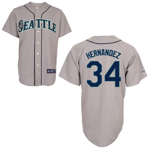 Felix Hernandez #34 mlb Jersey-Seattle Mariners Women's Authentic Road Gray Cool Base Baseball Jersey